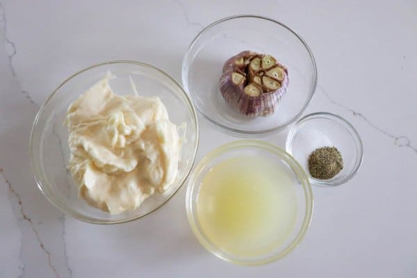 Roasted garlic aioli ingredients