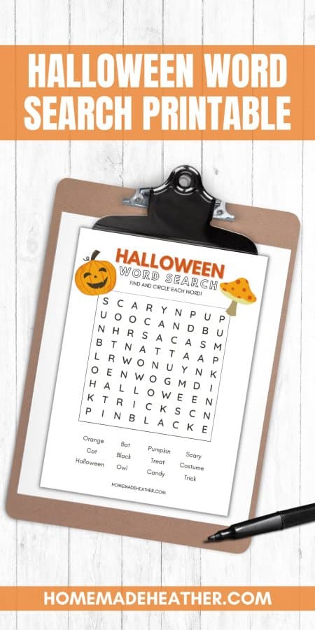 Halloween Word Search Printable