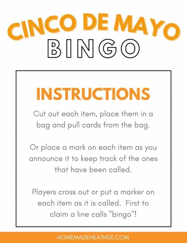 Cinco De Mayo Bingo Printable