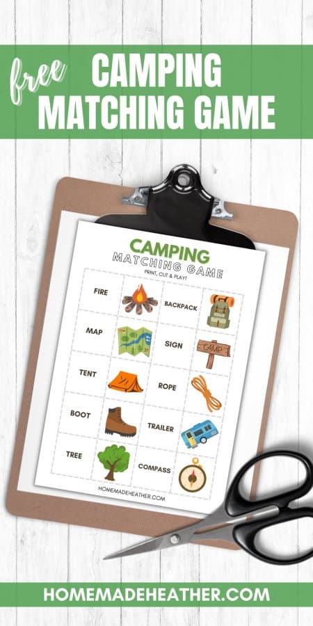Camping Matching Game Printable