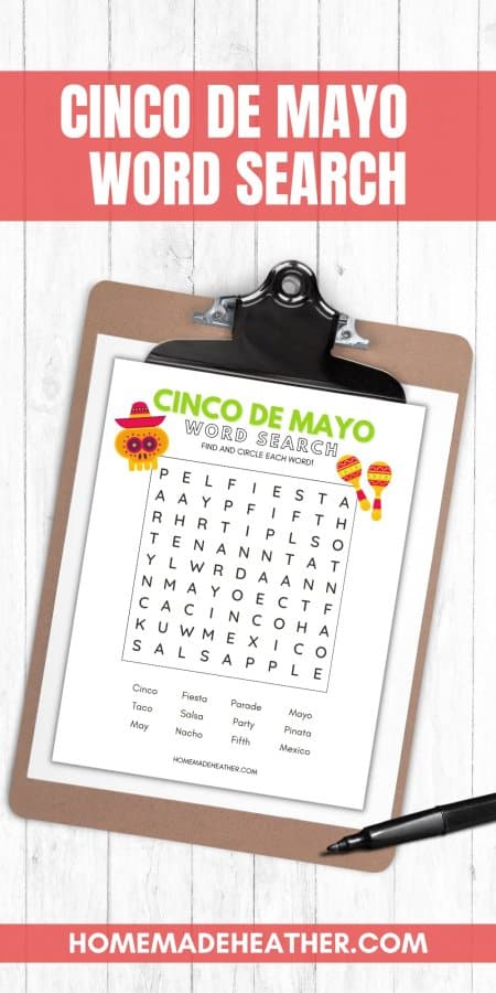 Cinco De Mayo Word Search Printable