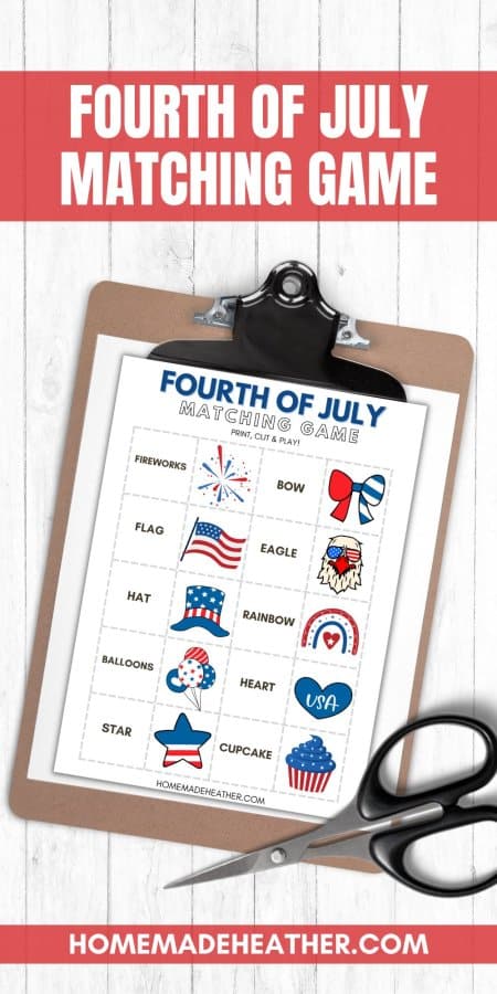 Fourth of July Matching Game Printables