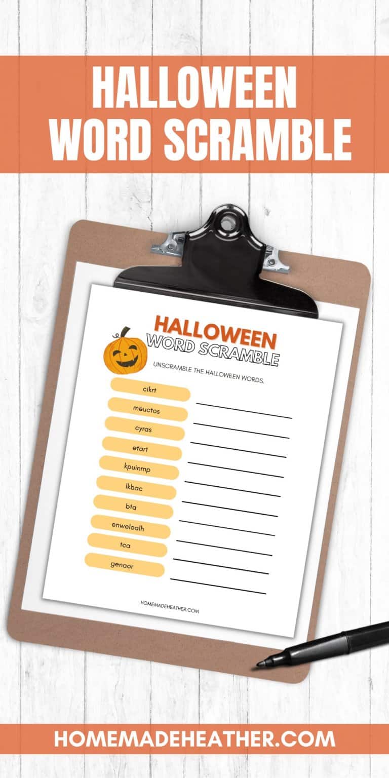 Free Halloween Word Scramble Printable » Homemade Heather