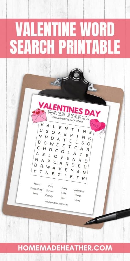 Valentine's Day Word Search Printable