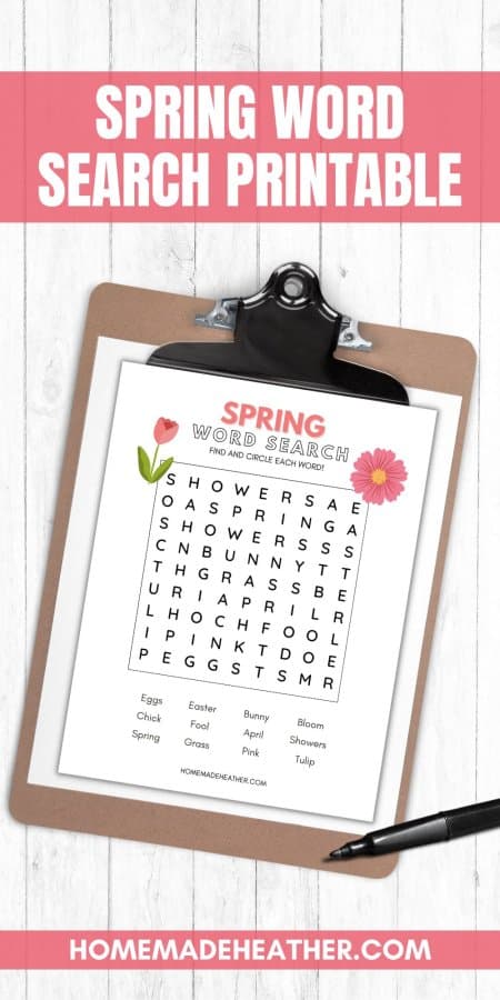 Free Spring Word Search Printable
