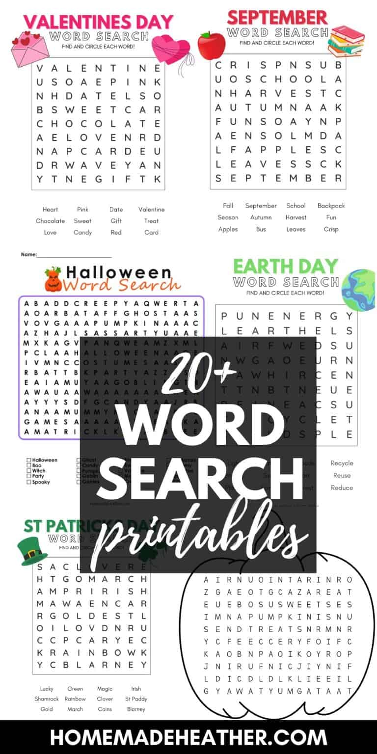 20+ Free Word Search Printables