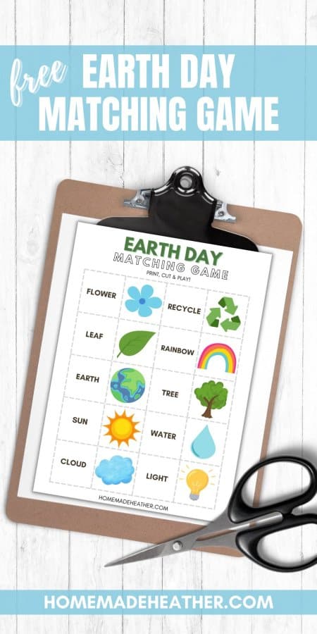 Earth Day Matching Game Printable
