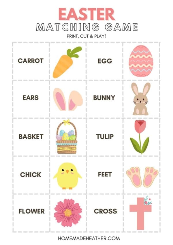 Easter Matching Game Printables
