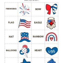 Fourth of July Matching Game Printable