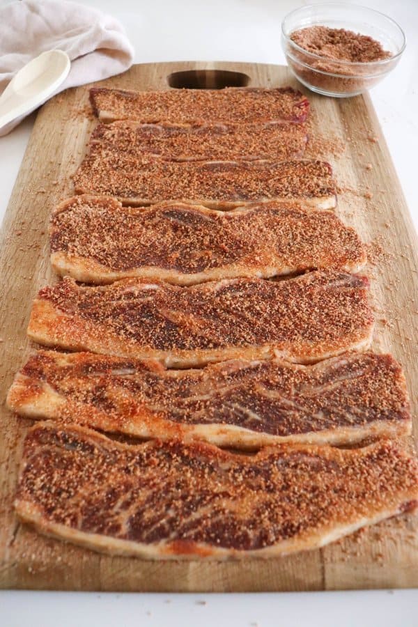 Dry rub on short ribs.