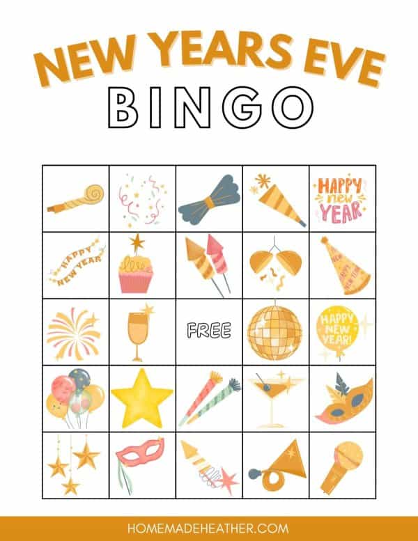 New Years Eve Bingo Printables