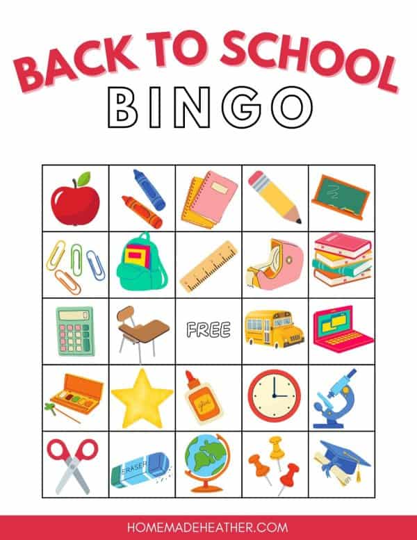 Back to School Bingo Printables