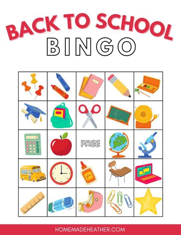 Back to School Bingo Printables