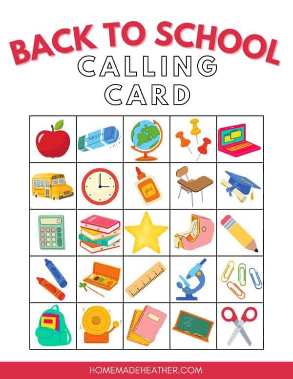 Back to School Bingo Printables