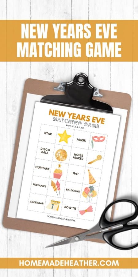 New Years Eve Matching Game Printable