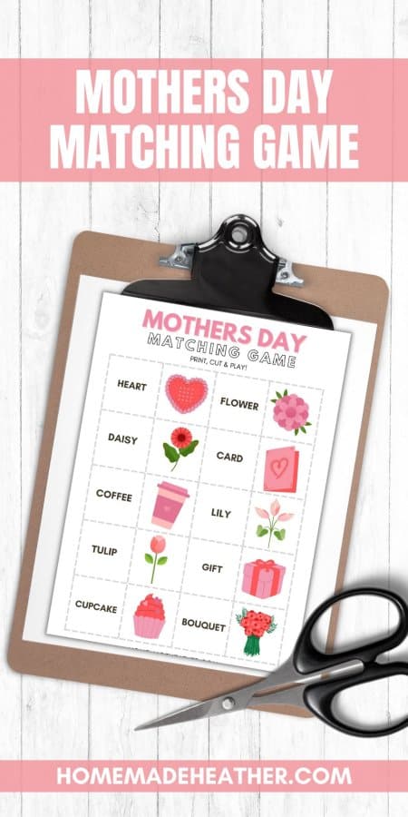 Mothers Day Matching Game Printable