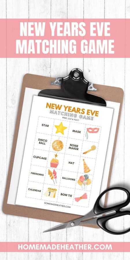 New Years Eve Matching Game Printable