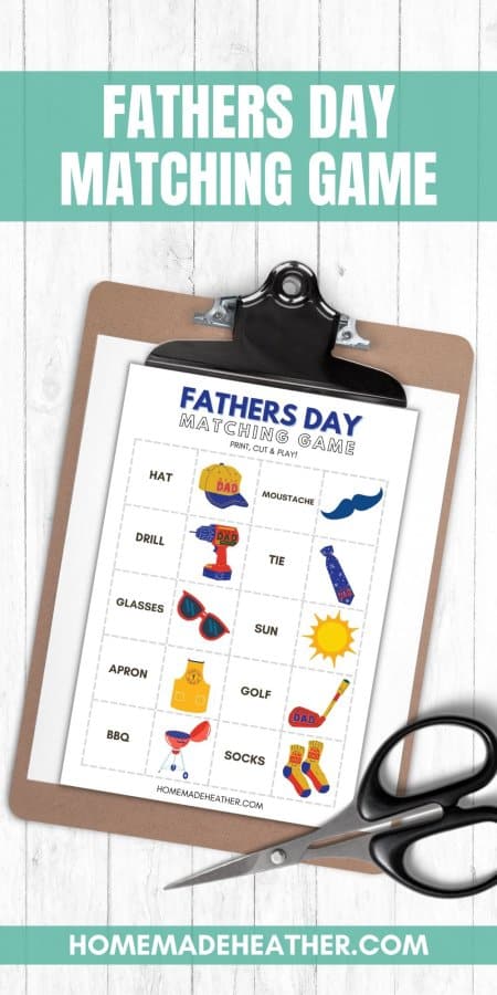 fathers day matching game printable