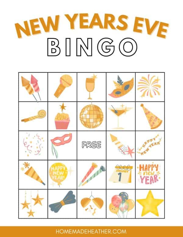 New Years Eve Bingo Printables