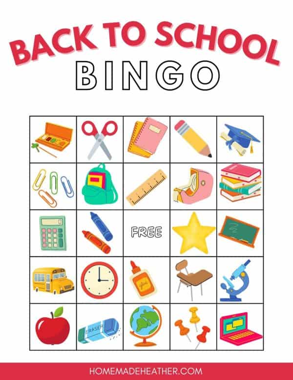 Back to School Bingo Printables