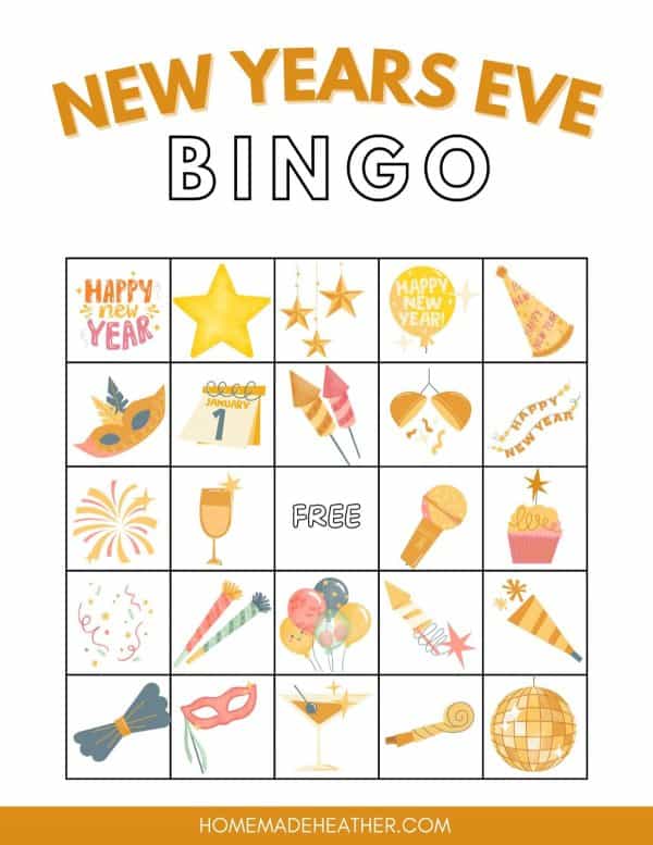 New Years Eve Bingo Printables