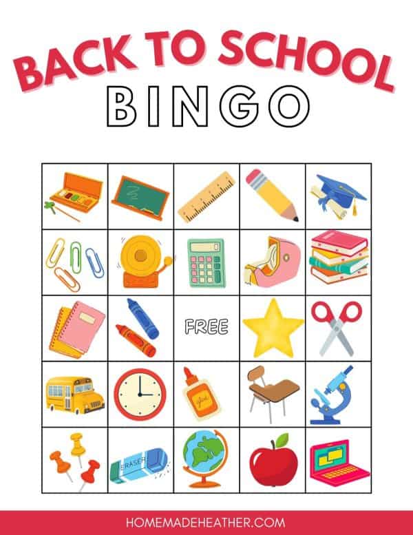 Back to School Bingo Printables