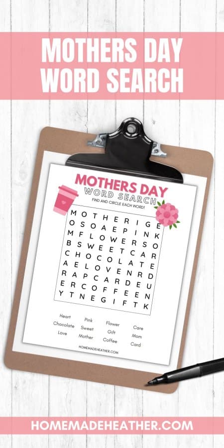Mothers Day Word Search Printable