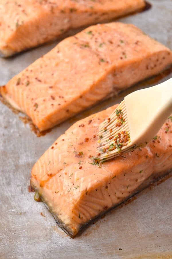 maple salmon basting