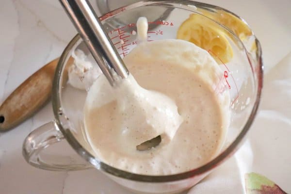 Caesar salad dressing hand mixer
