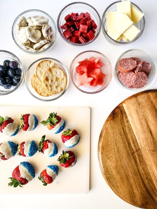 Fourth of July Charcuterie Board Ingredients