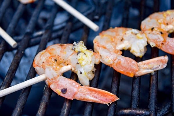 Grilled BBQ Shrimp Skewers Process