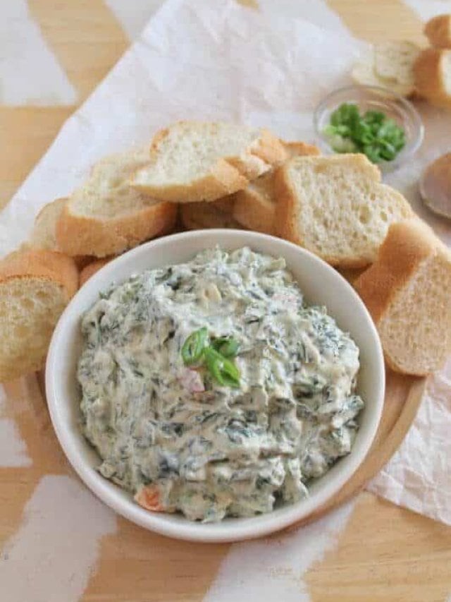 FOUR INGREDIENT BAKED SPINACH DIP RECIPE