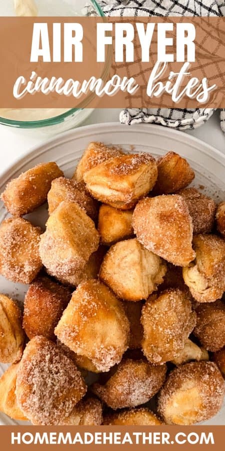 Bite sized pieces of air fried dough tossed in cinnamon and sugar.
