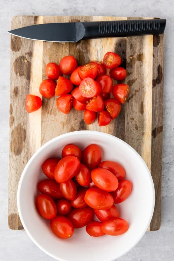 Cut cherry tomatoes