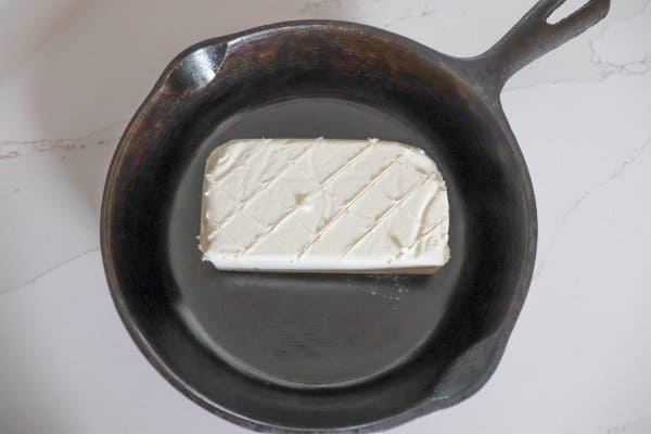 Smoked Cream Cheese Process in Skillet