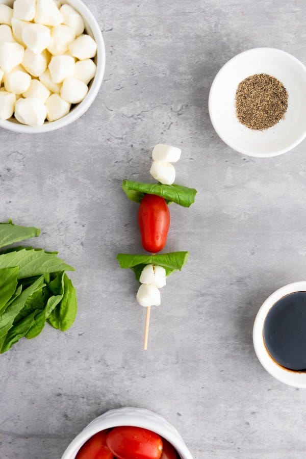 Caprese Skewer Process
