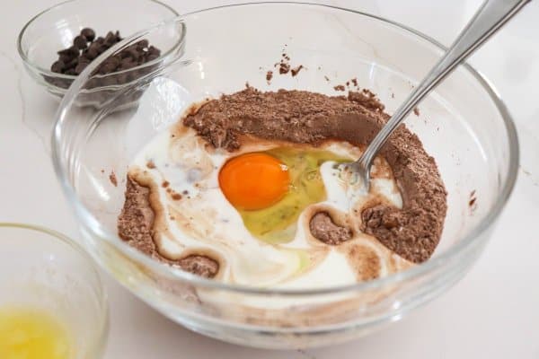 Wet Ingredients in Chocolate batter