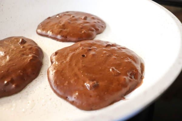 chocolate pancakes with bubbles