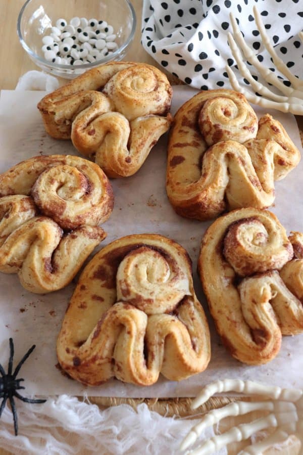 Ghost Cinnamon Rolls Cooked