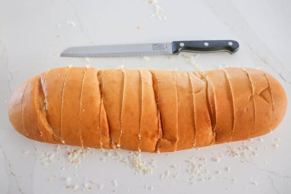 Leftover Turkey Sandwich Loaf Cut