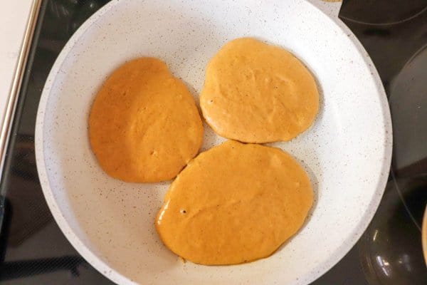 Pumpkin Spice Pancake Batter in a Skillet