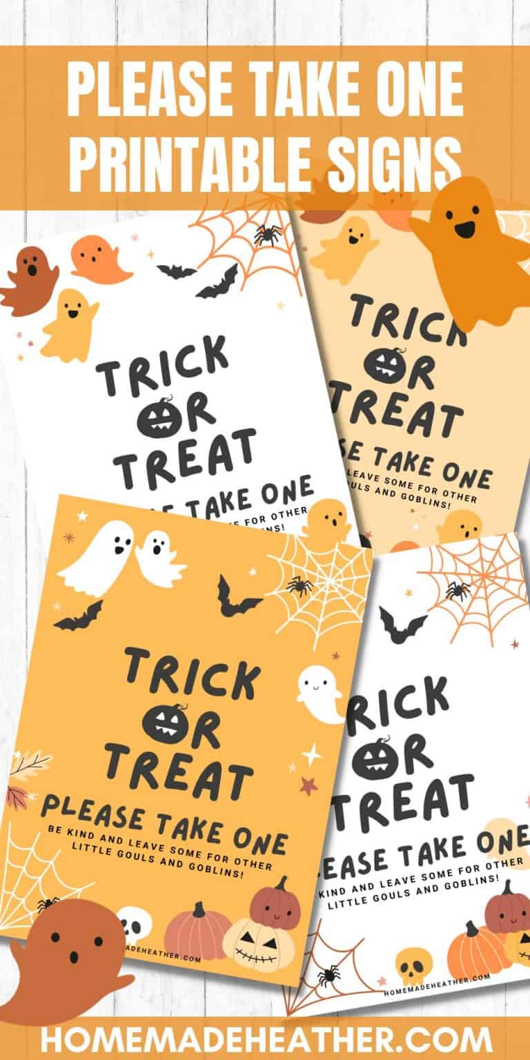 Free Please Take One Halloween Printable Signs