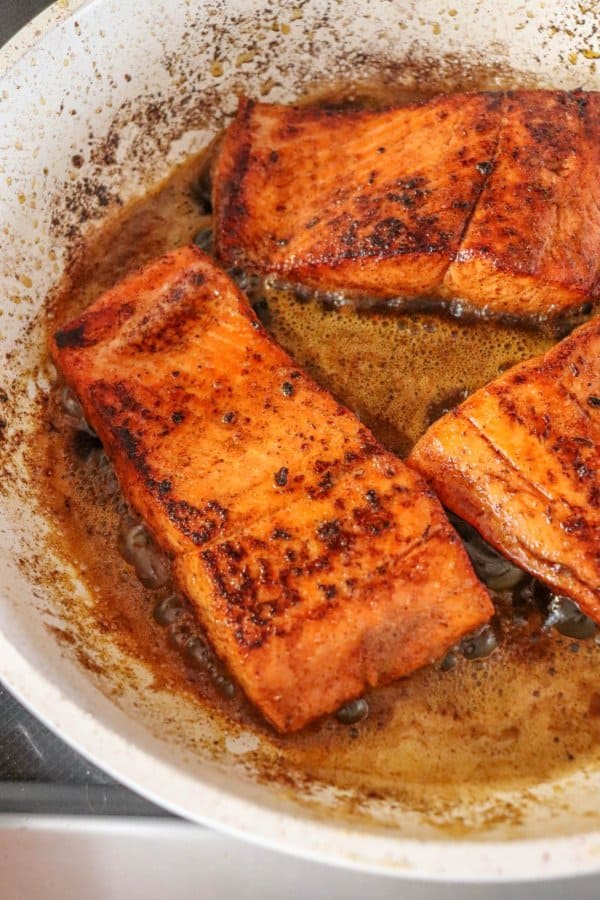 Salmon Fillet in Frying Pan