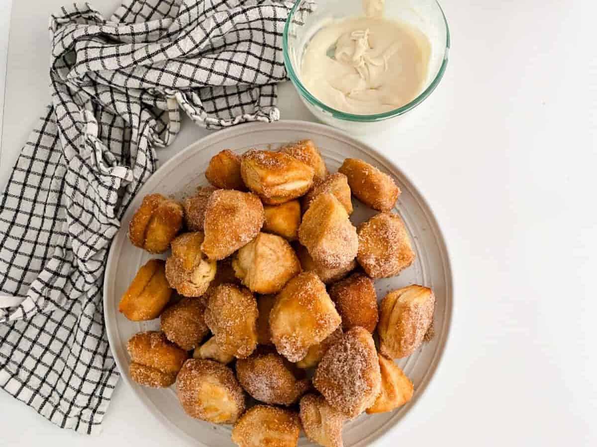 Air fryer bites with icing.