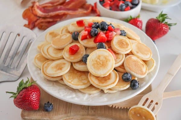 Mini Pancake Recipe with Fruit