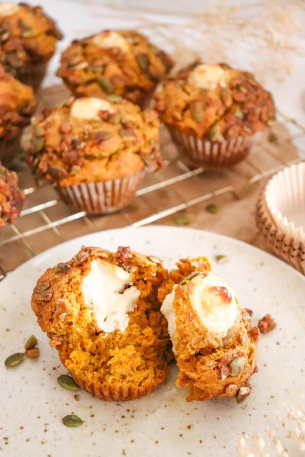 Starbuck Pumpkin Muffin with cream cheese filling