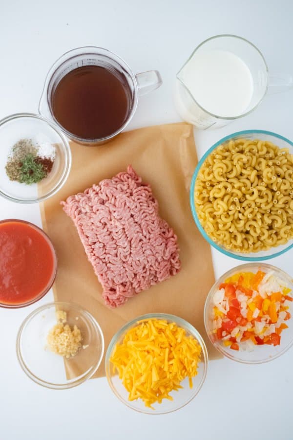 One Pot Homemade Hamburger Helper Ingredients