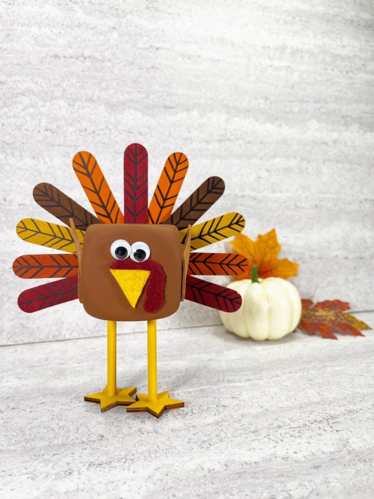 Dollar Store Turkey Craft with Free Printable Template
