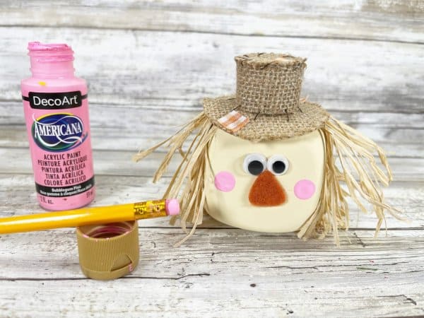 Dollar Store Foam Dice Scarecrow Craft Steps