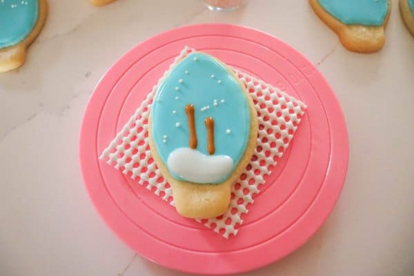 Snow Globe cookie with snow icing